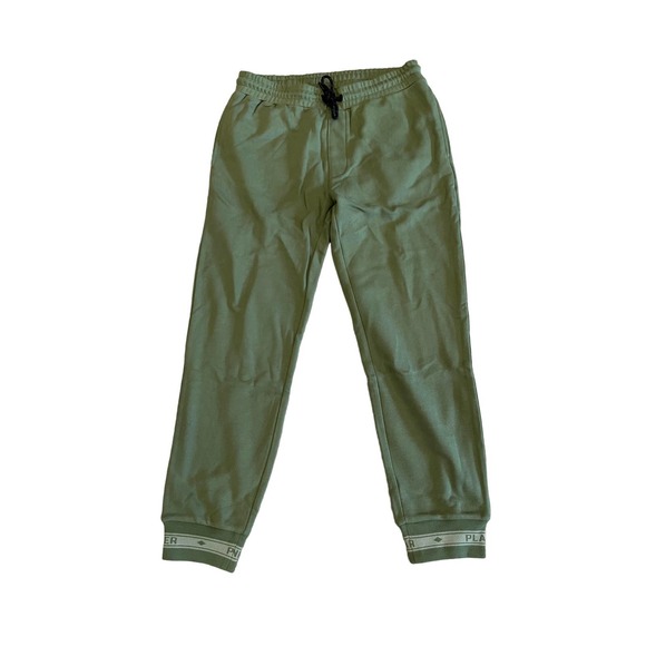 Paper Planes Men's Bronze Green French Terry Logo Jacquard Sweatpants - Large - Picture 4 of 11